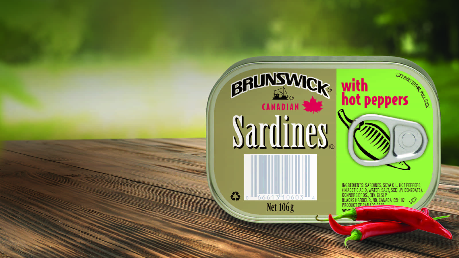 Brunswick Sardines with Hot Peppers 106g Brunswick® Seafood