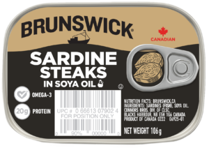 Brunswick<sup>®</sup> Sardine Steaks in Soya Oil – 106g