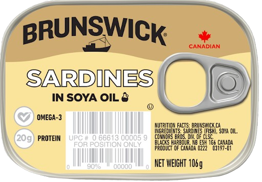 Brunswick<sup>®</sup> Sardines in Soya Oil - 106g