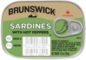 Brunswick<sup>®</sup> Sardines with Hot Peppers – 106g