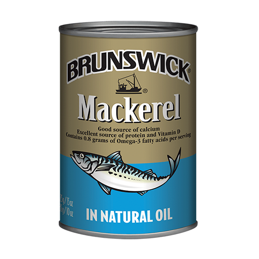 Brunswick<sup>®</sup> Mackerel in Natural Oil – 425g