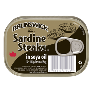 Brunswick<sup>®</sup> Sardine Steaks in Soya Oil – 106g