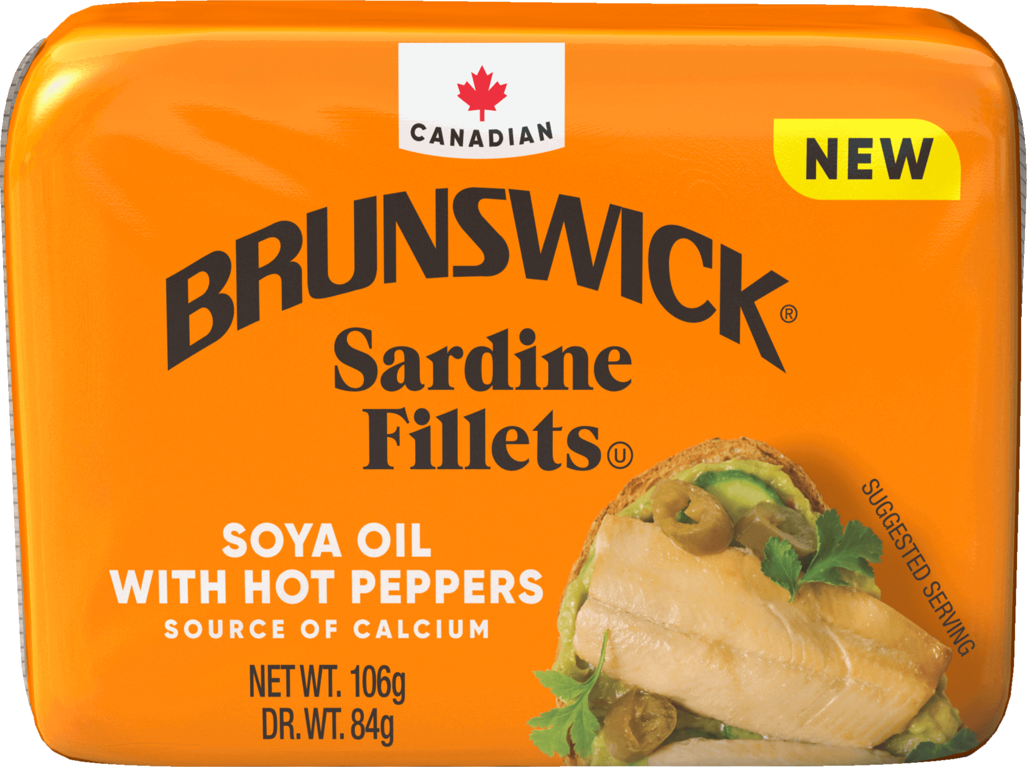 Brunswick<sup>®</sup> Sardine Fillets- Soya Oil with Hot Peppers