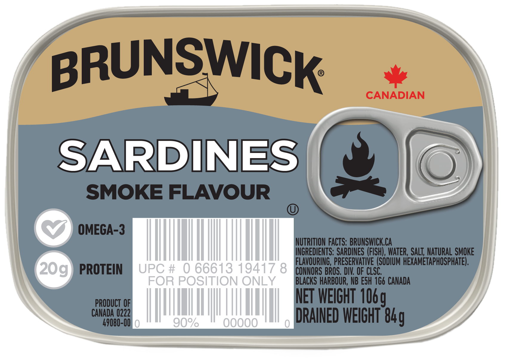 Brunswick<sup>®</sup> Sardines Smoke Flavour – 106g