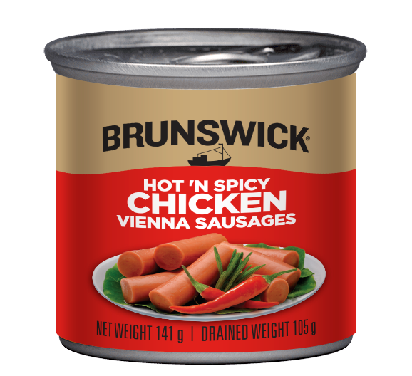 Brunswick<sup>®</sup> Hot 'N Spicy Chicken Vienna Sausages – 141g